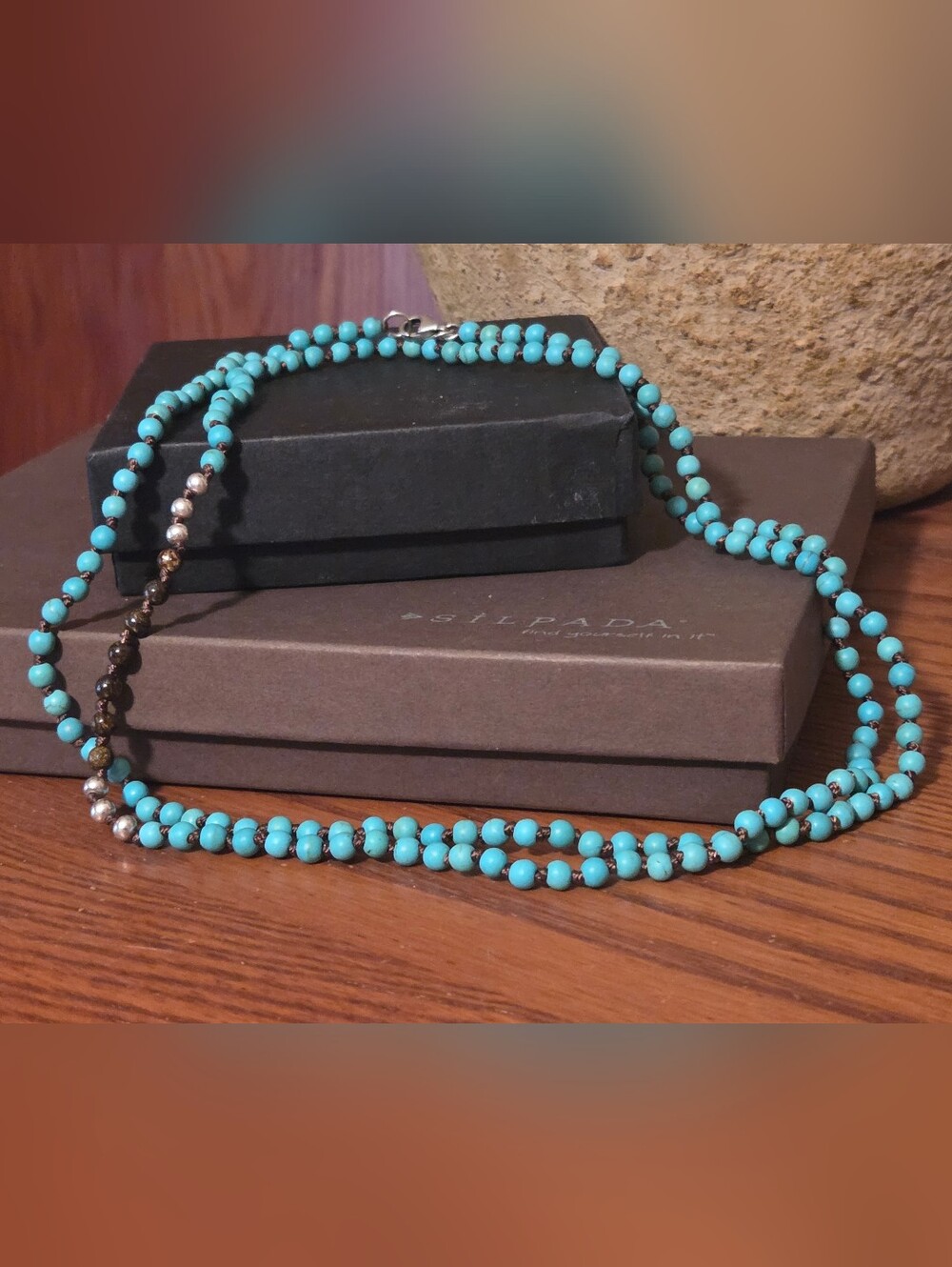 Silpada Sterling Silver & Howlite Necklace - Picture 2 of 12